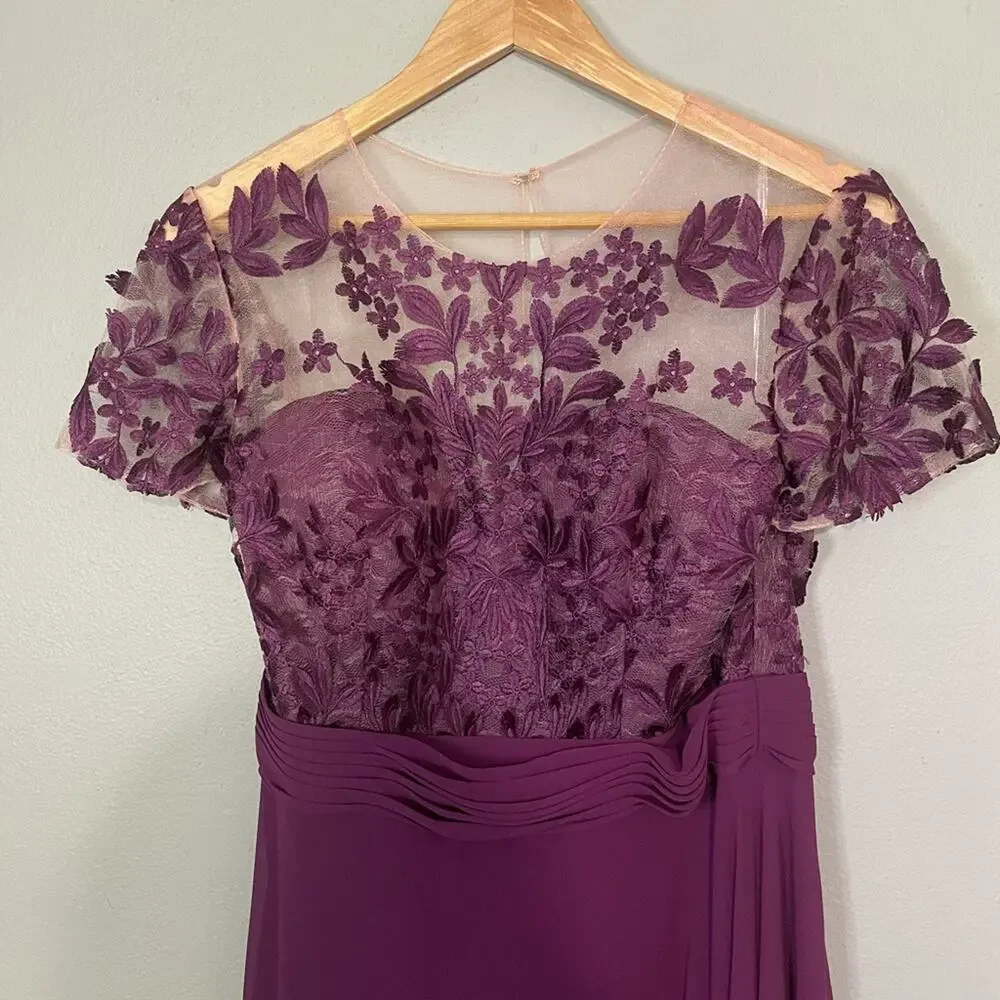 JS Collections Womens A-Line Embroidered Evening - Picture 4 of 11